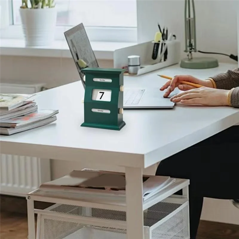 

ABFM-Calendar Desk Retro Calendar Blocks Desk Date Display Desk Decorations Desktop Decor Date Blocks