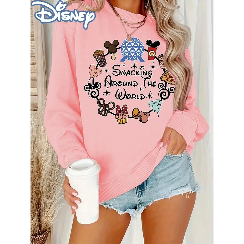 الخريف/الشتاء ديزني وجبات خفيفة عالمية "آذان ميكي والكب كيك الورقية موضة المرأة الرياضية موضة الجولة الرقبة هوديي غير رسمي #4