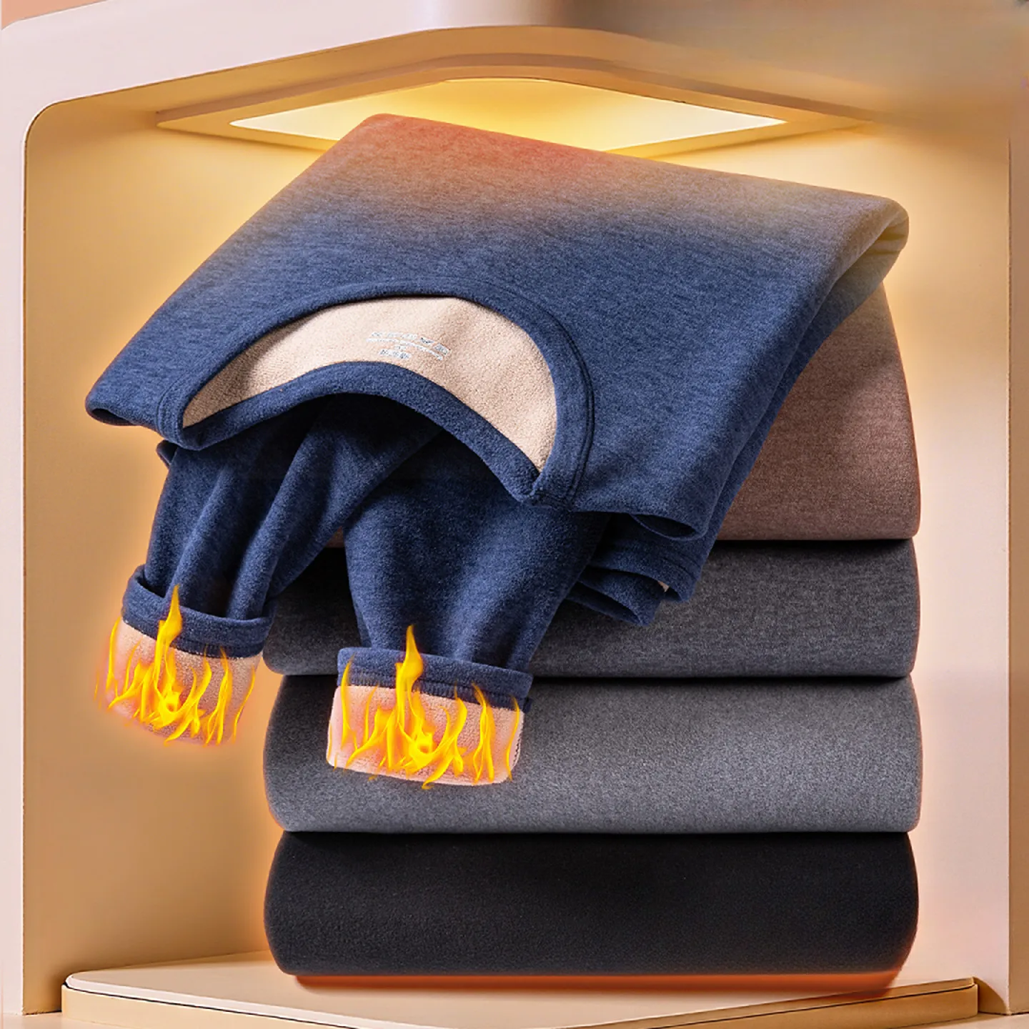 

Осенне-зимняя термоодежда для мужчин, однотонный простой теплый комплект нижнего белья, эластичный мягкий комфортный топ + брюки, плотная одежда 6XL