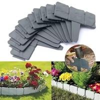 20pcs Plastic Garden Edging Border, Imitation Stone Fence Panels, Patio Outdoor Barrier