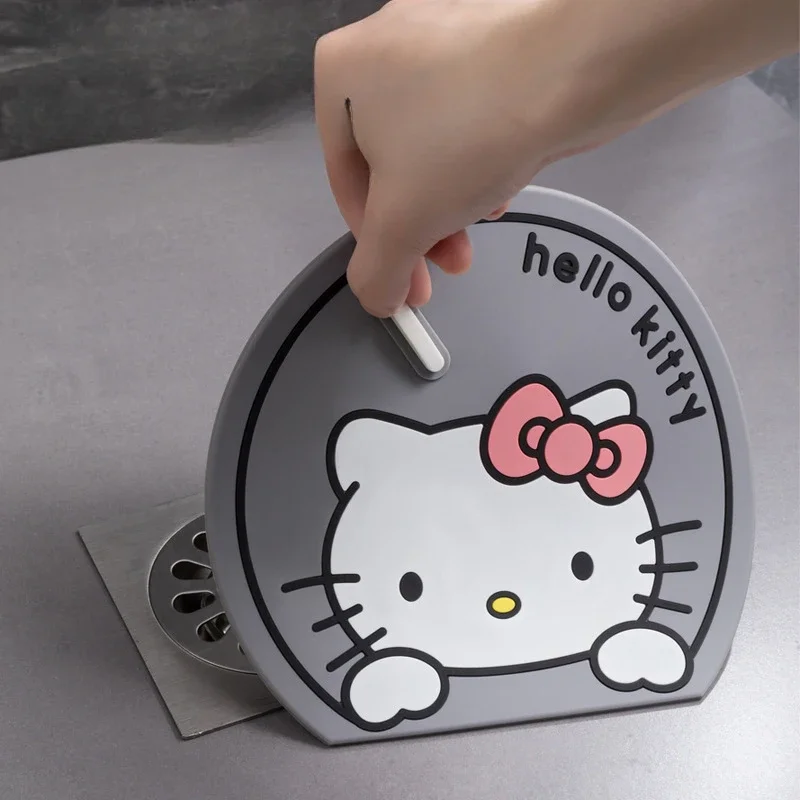 Sanrio Anime Hello Kitty Deodorous Pad Filter Odor Proof Floor Drain Cover Kitchen Bathroom toilet Sewer Sealing Silicone Mat - Image 2
