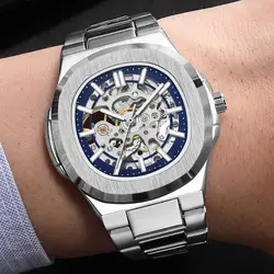 Orologi da uomo orologio automatico di lusso per uomo orologio da polso meccanico scheletro orologio da uomo in vetro zaffiro in acciaio inossidabile 2023