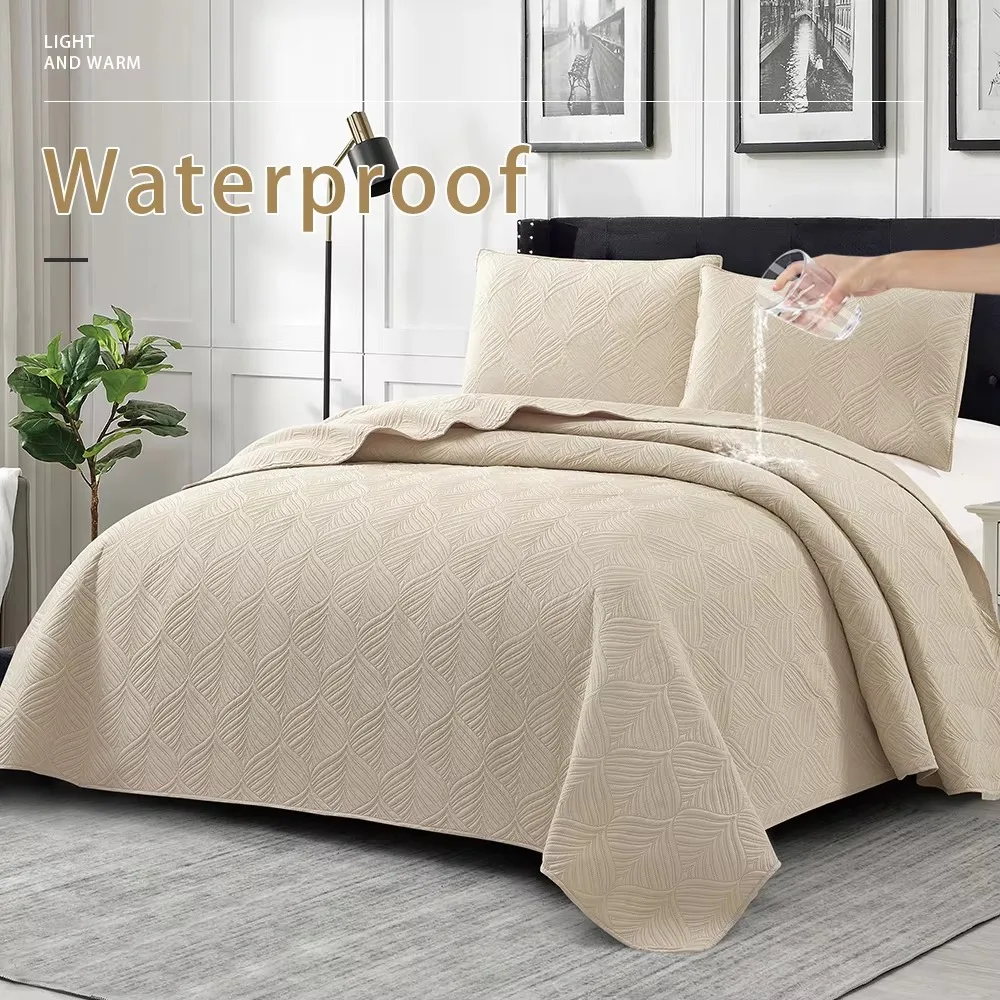 3pcs Luxury Quilted Microfiber Bedspread Coverlet Bedding Set Comforter Cover Set Home Textile Bedding Kit