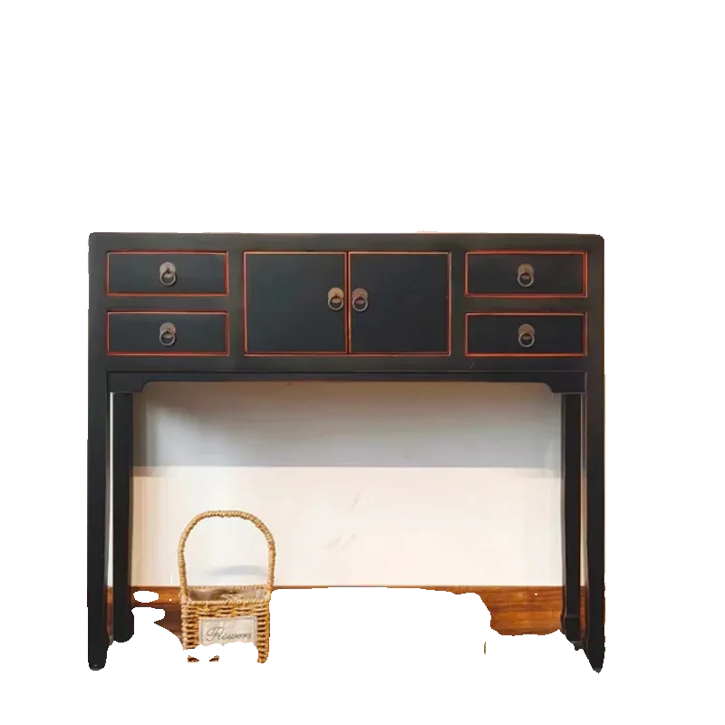 

Новая китайская имитация классической мебели Xuanguan стол, стол из цельной древесины в полоску, ретро старинный высокий шкаф