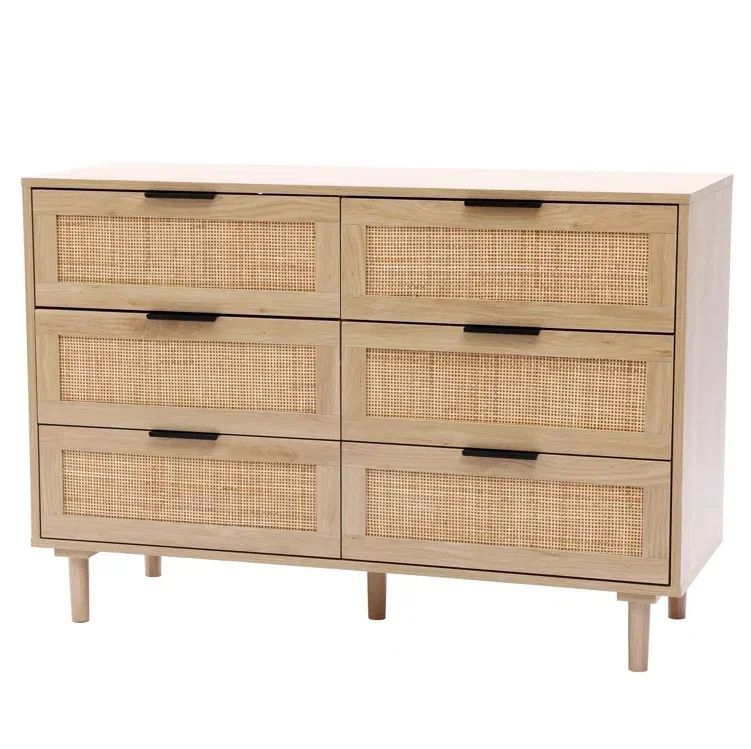 

# Multi-Functional 6-Drawer Dresser Bedroom Furniture Multipurpose Modern Rattan Chest Of 6 Drawers Stylish Design Cabinet #