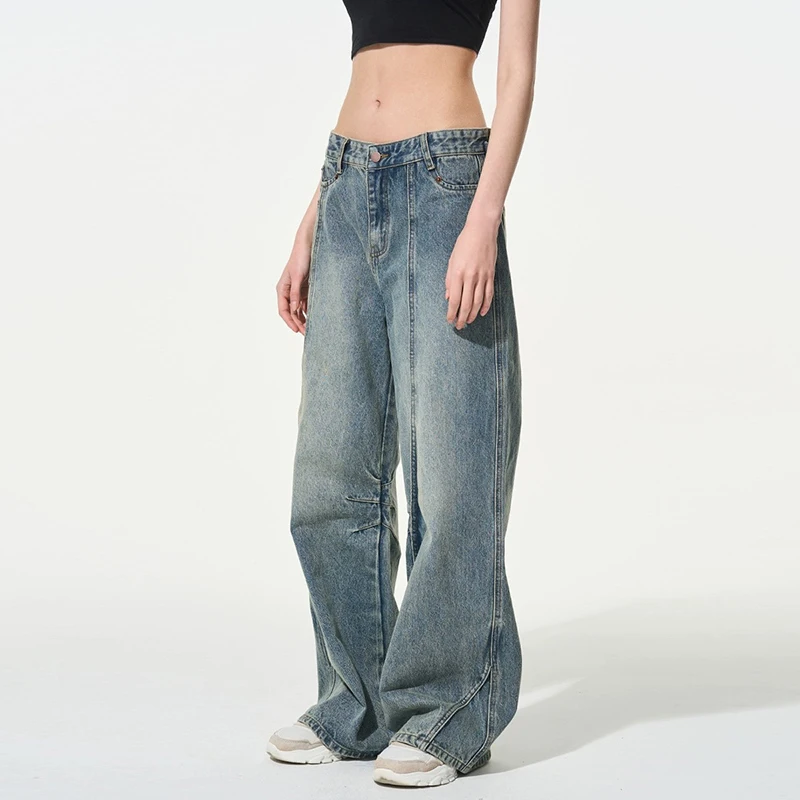 IEFB Wide Leg Men Jeans Reverse Deconstruction Design Korean Style Washed Loose Denim Pants High Street Male Trousers New 9C6621
