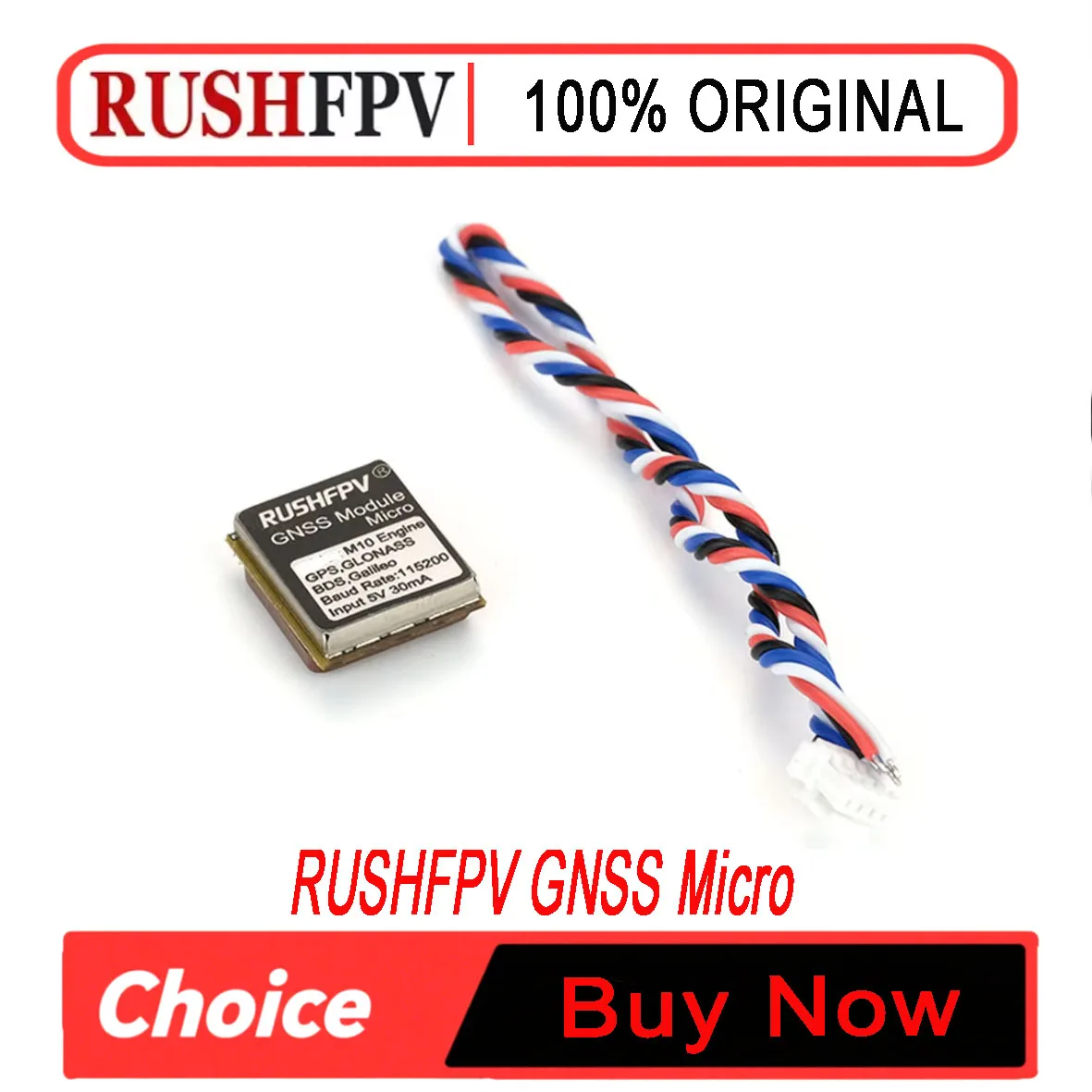 RUSHFPV GNSS Micro M10 GPS Module 10HZ Rate Built-in Ceramic Antenna for RC FPV Freestyle Drone DIY Parts