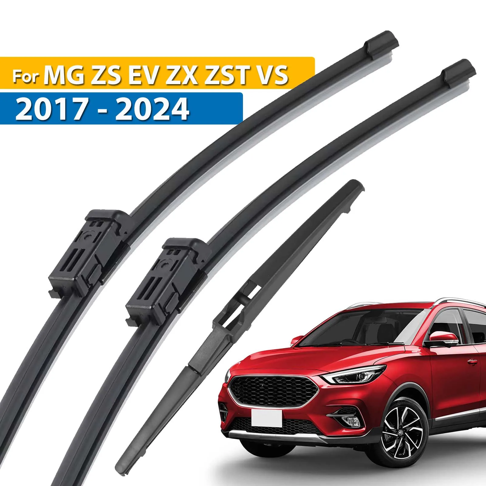 Erick's Wiper Front & Rear Wiper Blades Set For MG ZS EV ZX ZST VS 2017 - 2024 Windshield Windscreen Car Rain Brush 24''+14''+10''