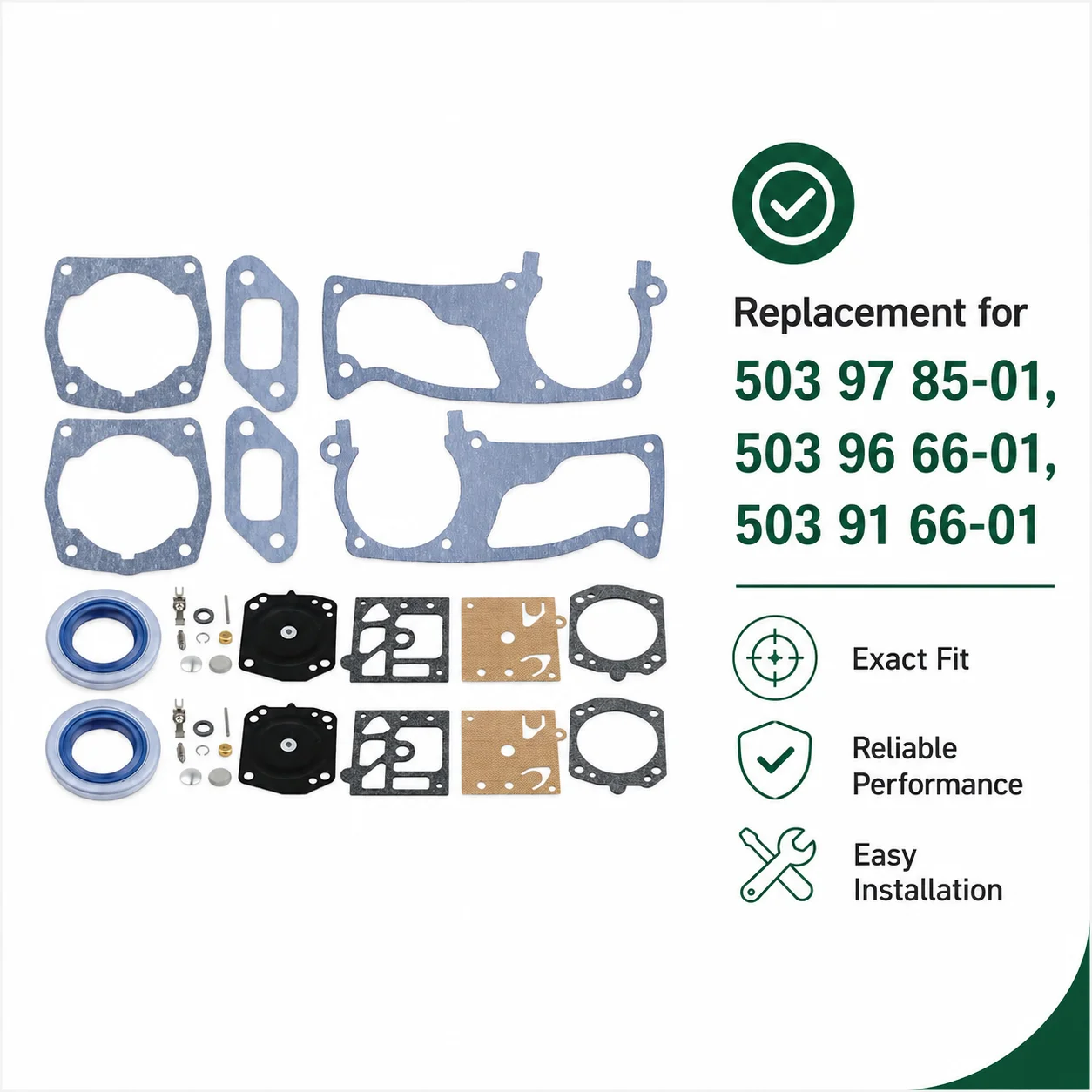 Full Gasket Set Carburetor Repair Kit for Husqvarna 357 357XP 359 359XP Chainsaw Parts 503978501 503966601 503916601 K22HDA