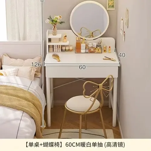 Bedroom Makeup Dressing Table Toiletries Drawer Storage Light Mirror Dressing Table Vanity Desk Penteadeira Furniture LJ50DT