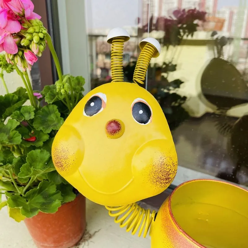 Американский кантри Ретро Железная гусеница Маленький цветочный горшок Крытый Открытый сад Балкон Украшение двора Цветочное украшение