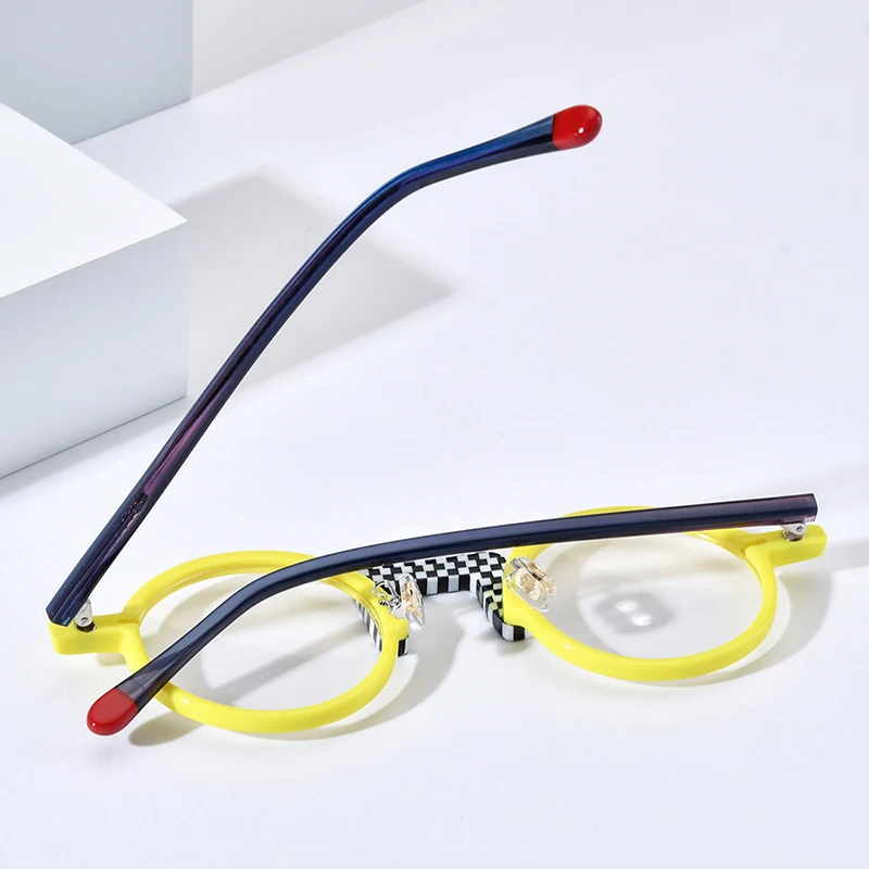 HEPIDEM kacamata Multi asetat wanita merek desainer bingkai kacamata hati bulat kacamata buatan tangan Jepang pria kacamata tipis 9382