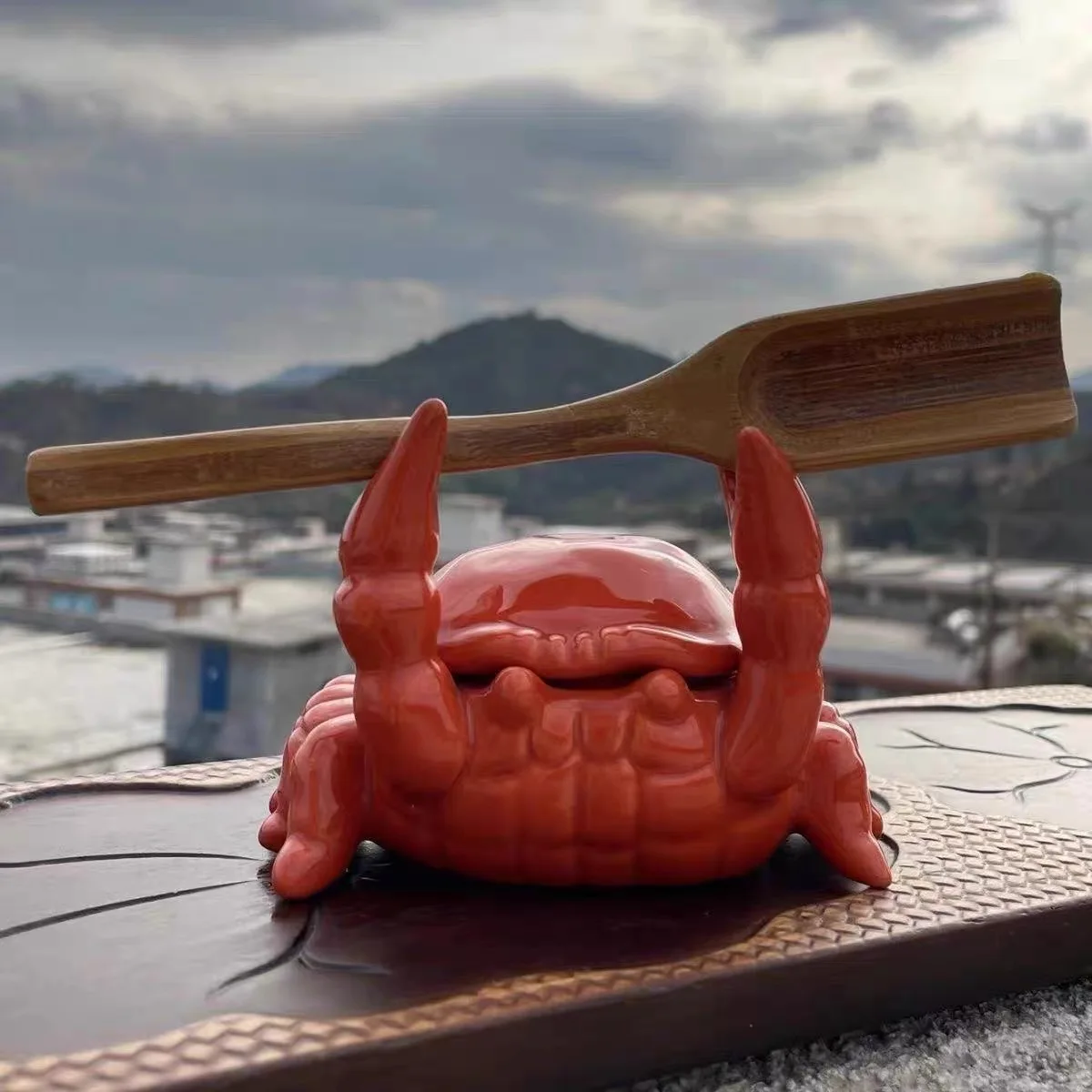 Cute Crab Ashtray Living Room with Lid Anti Fly Ash Ceramic Cigar Ashtray Decoration Chinese Home Decoration Art Friend Gift view 3