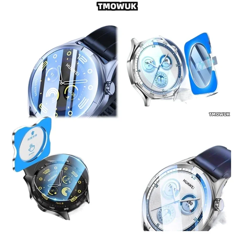 

For Huawei Watch GT5 GT4 GT3 GT2 Pro GT - Ultra-Thin Anti-Scratch Tempered Film, HD Privacy Protector, Magnetic Alignment Kit (4