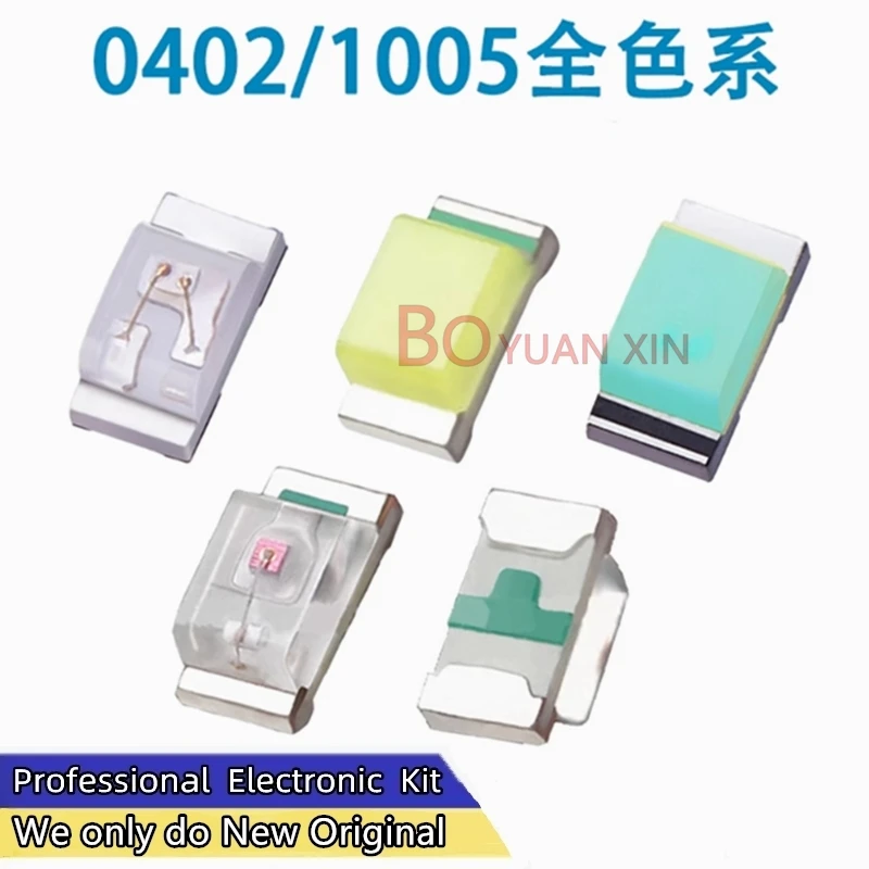 0402SMD LED Light Emitting Diodes Red Yellow Blue Green Orange White Powder Purple Light 1005SMD Indicator High Brightness Beads