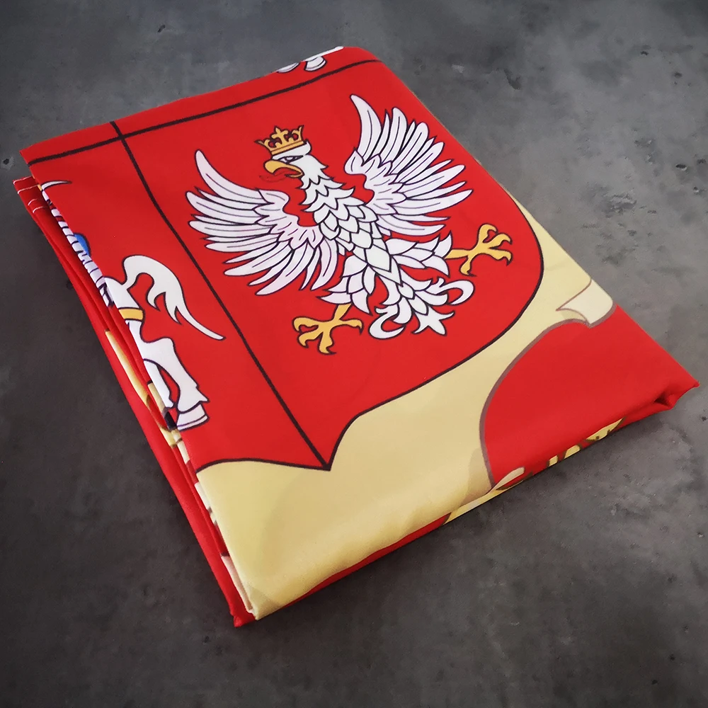 Polish-Lithuanian Commonwealth Flag Printed Polyester Shaft Cover Brass Grommets Design Outdoor Advertising Banner Decoration image 3