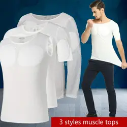 Cos Muscle Undershirt Body Building Pecs Strong Chest Tops Padded Shaper Soft Enhancers Underwear