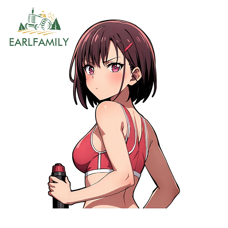 EARLFAMILY Mikazuki Shizuka DIY Stickers Lovely Cartoon Decal Occlusion Scratch Practical Waterproof Decoration Accessories