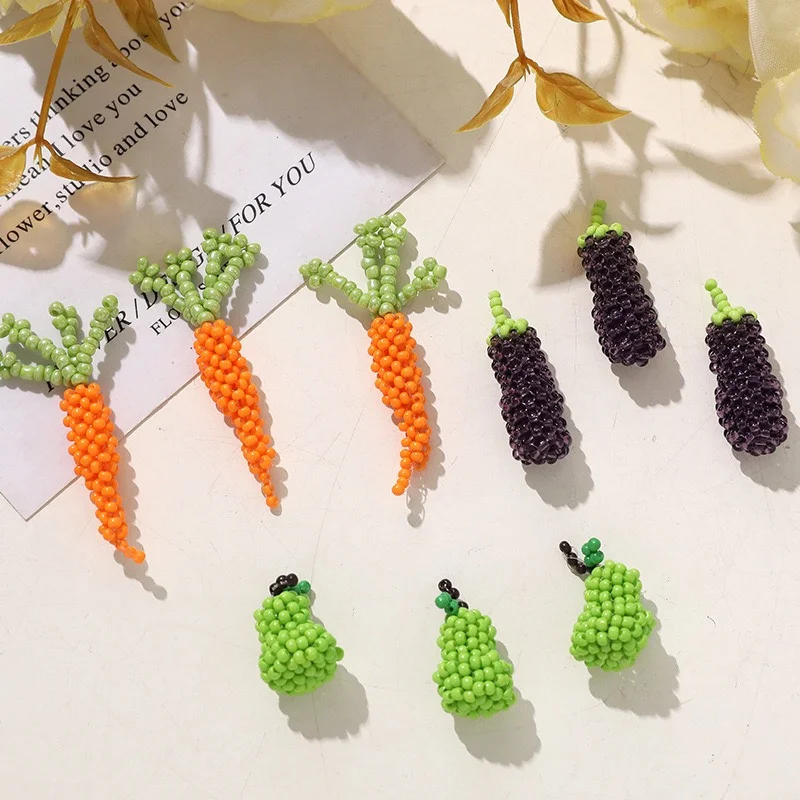 最小注文-30-ピース-ロットカラーアクリルガラスビーズ手作り織りフルーツ桑の実ニンジン梨の形のビーズ-diy-ジュエリーアクセサリー