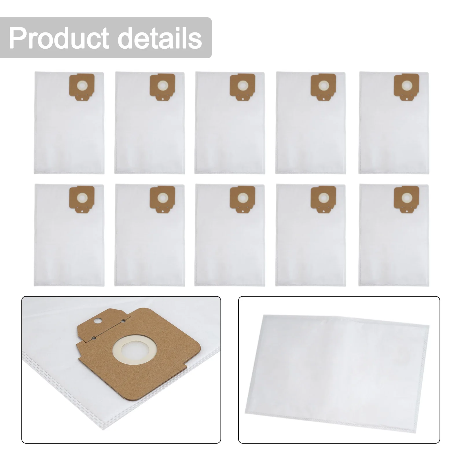 10pcs Vacuum Cleaner Non-woven Fabrics Dust Bags For Karcher Cv30/1 Cv38/2 Vacuum Cleaner Replacement Accessories