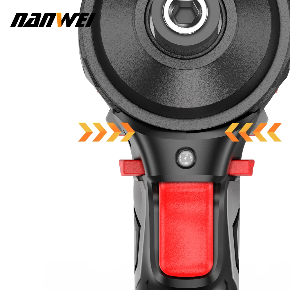 NANWEI 16V Elektrowerkzeuge Bürstenloser Lithium-Ionen-Schlagschrauber 140Nm Elektrischer Haushaltsschrauber Akku-Bohrschrauber/Schraubendreher