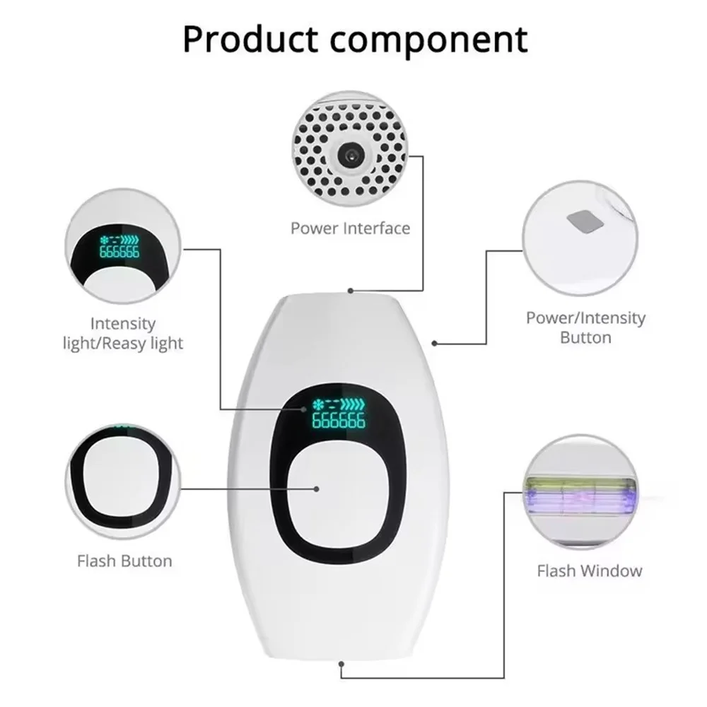 Handheld Laser Hair Removal 999999 Flashes Painless High-frequency Female Permanent Epilator Electric Depilador Laser image 5