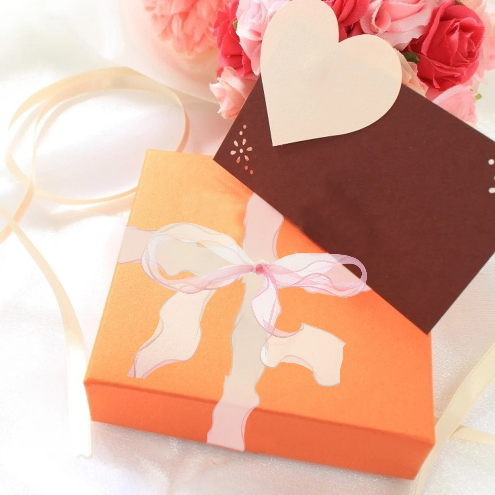 

10pcs Rainbow Chiffon Ribbon Gradient Diy Craft For Gift Wrapping Bouquet Decoration Sewing Baking Packing Decorative Ribbon