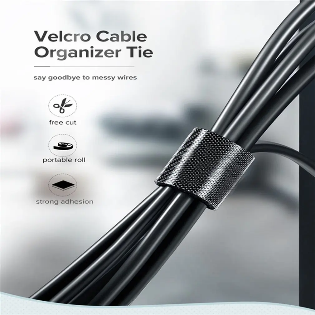 New 10mm Wide Cable Tie Cable Manager Winder Nylon Cable Clip Tie Belting Magic Strong Sticker Professional Strap Magic Sticker