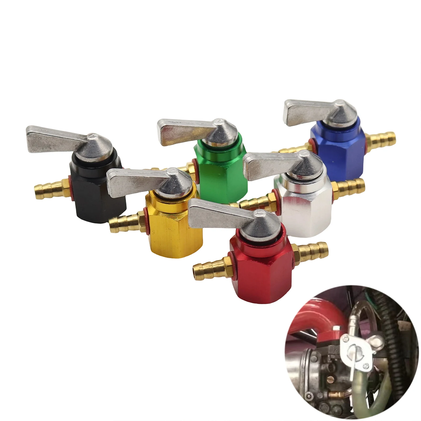 Universal inline 6mm 8mm Fuel Valve Switch In-Line Petrol / Fuel Tap Motorcycle On-OFF Petcock Fuel Switch