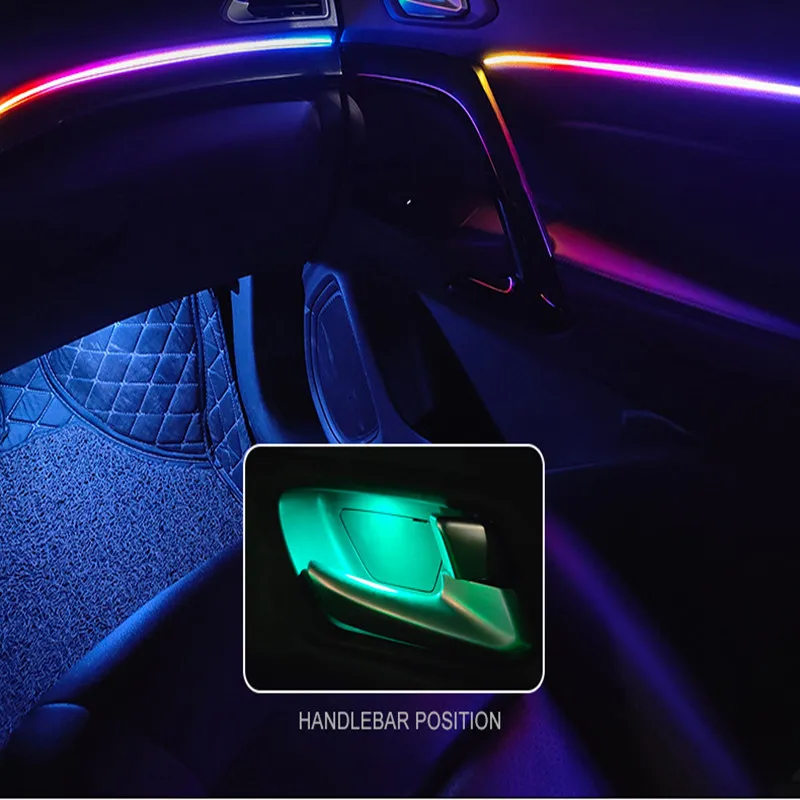 Universal Symphony Car LED Luce ambientale 64 RGB Colore Interni auto Acrilico Guida luminosa Decorazione Luce d'atmosfera 18/10/6 in 1