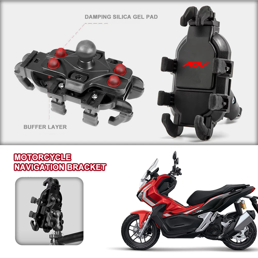 Riding Motorcycle Aluminum Phone Navigation Holder Shock Absorber For Honda ADV350 ADV ADV125 ADV750 125 750 350 xadv PCX125 150