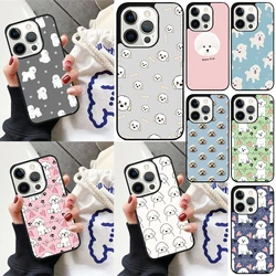 Cute Cartoon Bichon Frise Cover per iPhone 16 13 14 15 Pro Max 12 Mini 11 15 Pro Max 6 7 8 Plus Max SE 2020 custodia per telefono