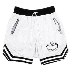 Basketball Shorts Male Casual Jujutsu Kaisen Sports Shorts Mesh Fitness Trousers Breathable Five Points Pant Running Clothing