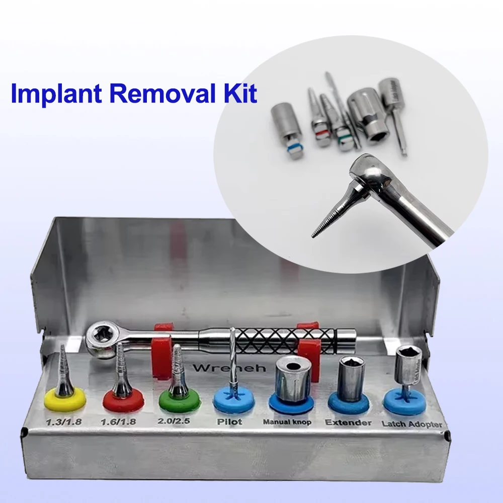 

Set Dental Implant Removal Kit Screw Driver Torque Wrench Ratchet Bone Expander Sos Set Remove Broken Fixture Repair Tools Kit