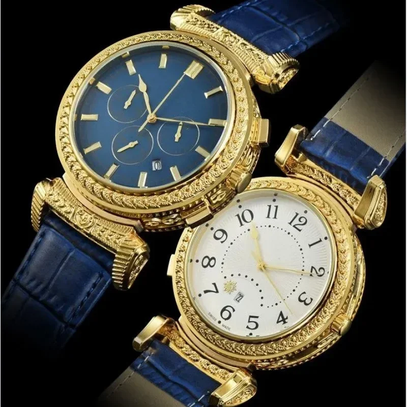 2025 Luxury Brand Multifunctional Chronograph Quartz Watch for Men Sports Waterproof Leather Strap Fashion Men's Watch AAA+