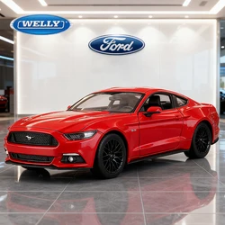 WELLY 1:24 Ford Mustang GT 2015 Alloy Car Model Diecast Toy Vehicle High Simitation Cars Toys For Children Kids Gifts