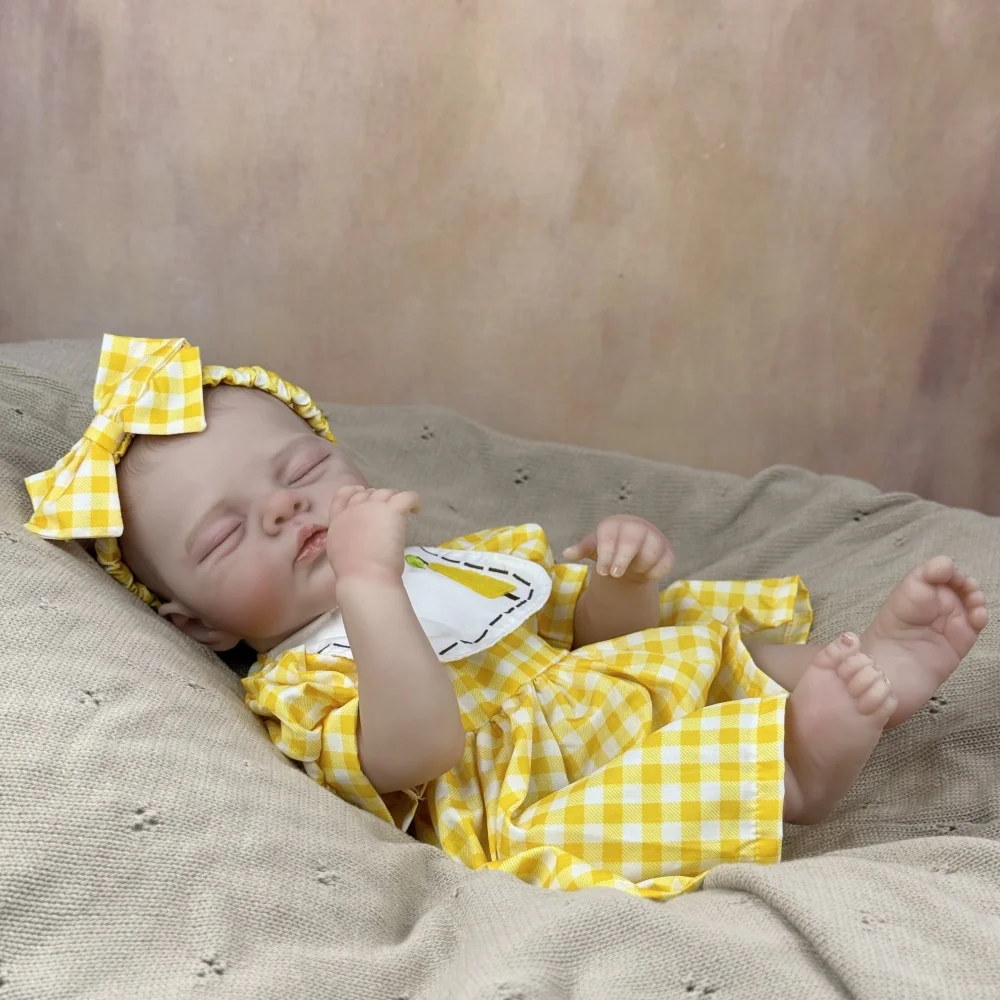 Boneca Reborn BZDOLL de Corpo Inteiro em Vinil, Realista, 48 CM (19 Polegadas), Feita à Mão, Bebê Dormindo, Brinquedo de Moda, Presente de Aniversário