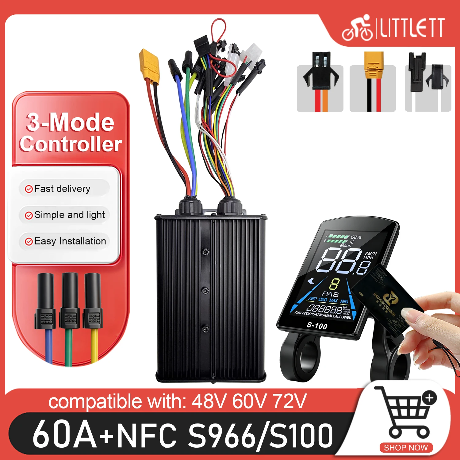 Controlador de Motor Sin Escob - Ebike Conversion Kit 72V 3000W reseña y precio