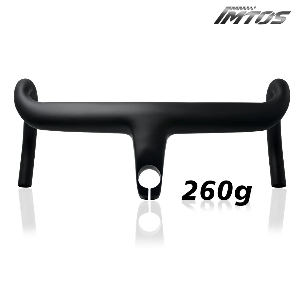 260g Ultralight Full Carbon Fiber Integrated Handlebar for Road Bikes Aero Handlebar Integrally Formed Without Adhesive