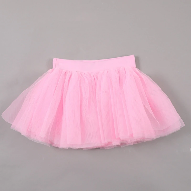 Kid Girls Dance Ballet Skirt Elastic Belt Chiffon Solid Color Veil Skirt Dancewear Stage Performance Four Layer Dance Skirt