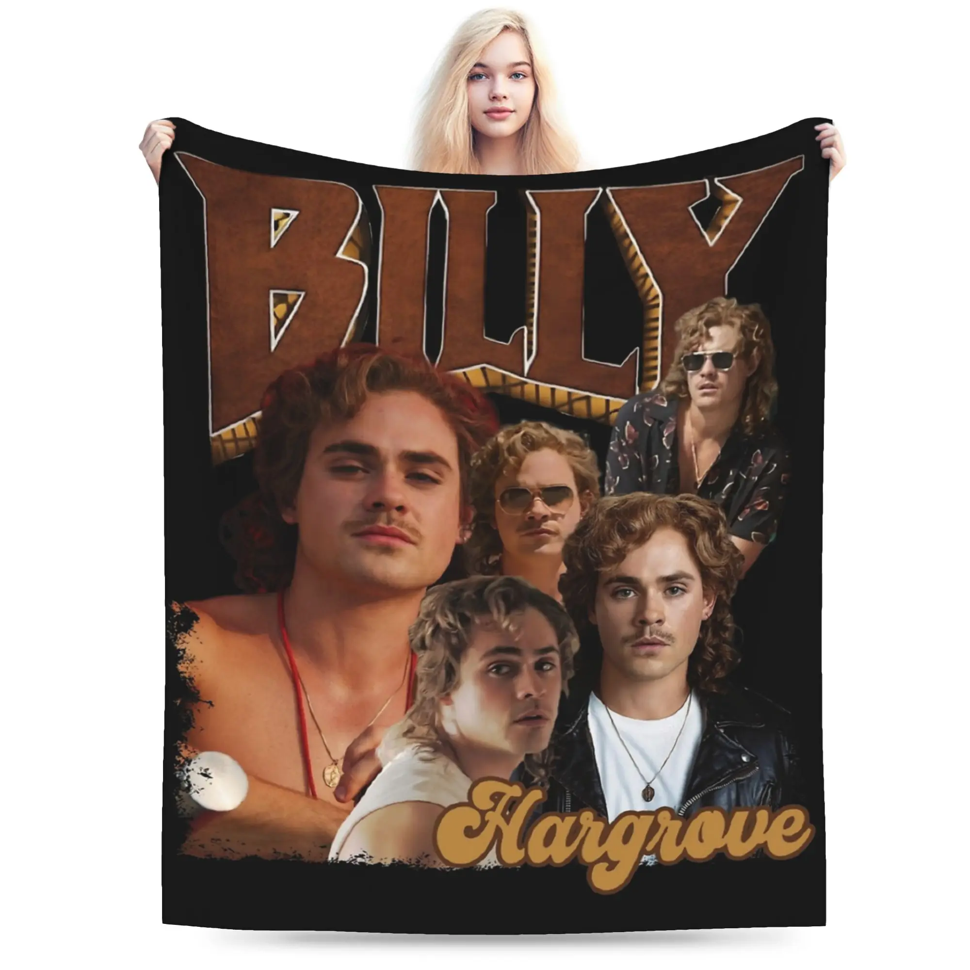 Billy Hargrove Retro Blankets Flannel Print st Portable Lightweight Throw Blanket for Bed Travel Rug Piece