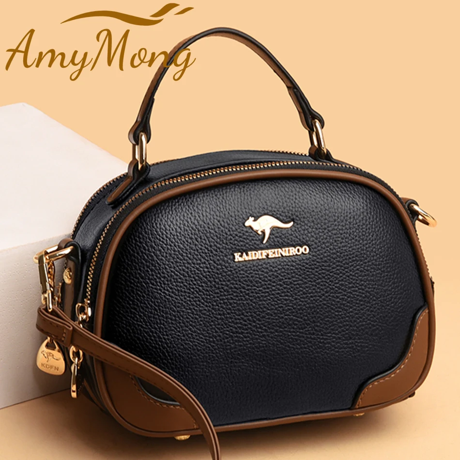 Multifunction Luxury Designer Handbag Purse Women Top-handle Bag Genuine Cow Leather Shoulder Messenger Corssbody Sac for Female