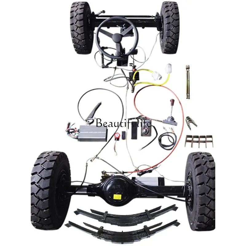 

Load 3 tons heavy duty modified quad kit, oil brake steering wheel steering front axle variable gear drive rear axle assembly