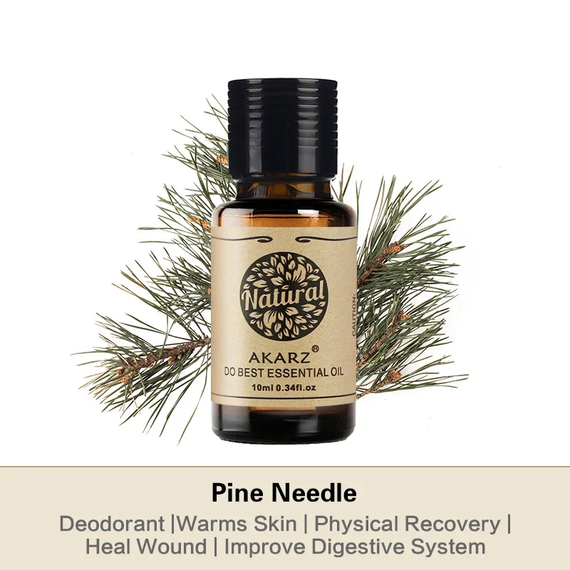 AKARZ Pine Needle Essential Oil Natural Antibiosis Refreshment Sterilization Wound Healing Pine Needle Oil