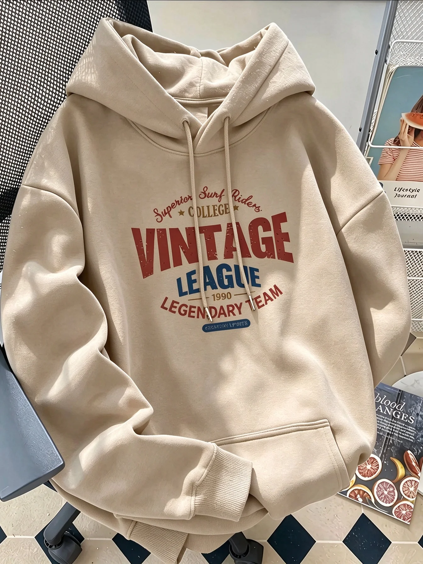 Autumn and winter hooded sweatshirt with Korean printed casual style multifunctional easy to wear suitable for commuting hoodies