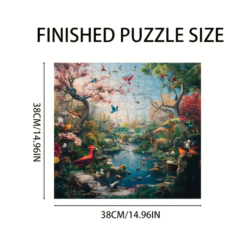 Micro 1000pcs puzzle Mini Size Puzzle 1000 Pieces Flower and Bird World Art, 38x38cm, Tropical Paradise Scene for Nature Lovers