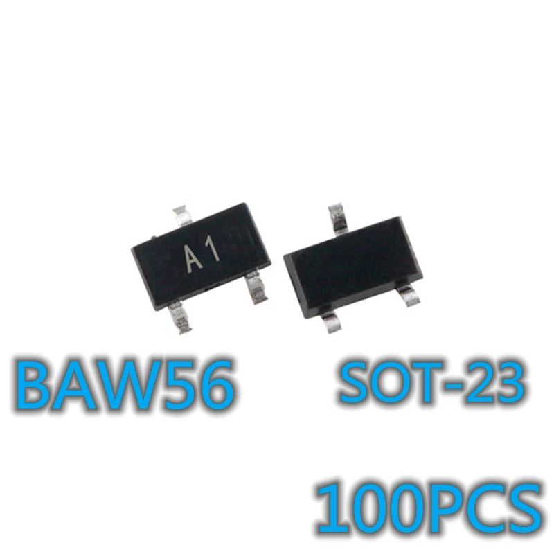 100pcs BAW56 SOT-23 A1 A1t SOT23 SMD transistor New Original