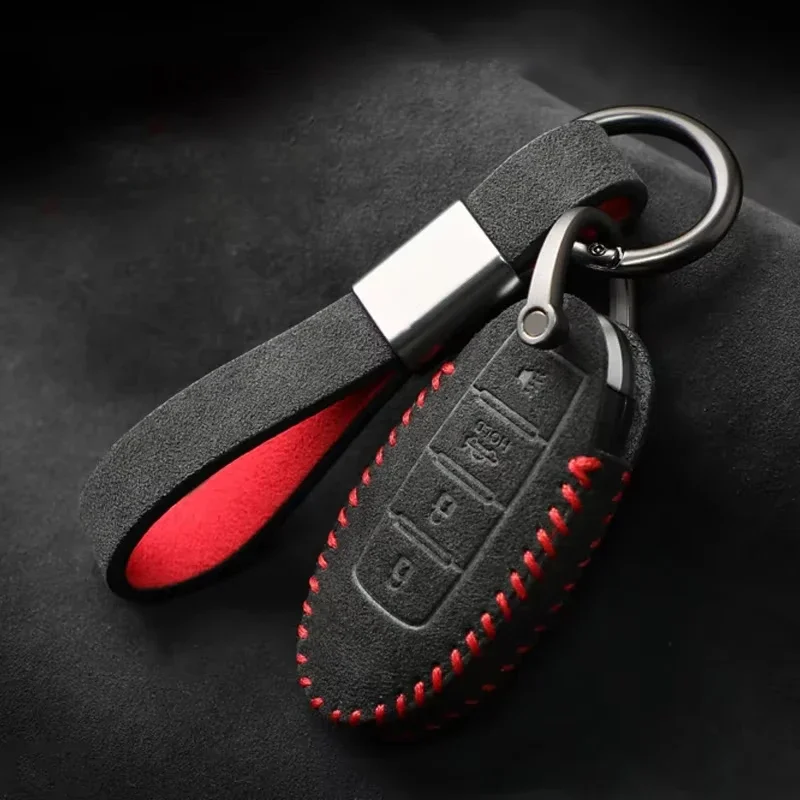 

Top Suede Key Protective Case Keychain Accessories For Nissan Juke Kicks Quashqai J11 J10 X Trail T32 Rogue Keyrings