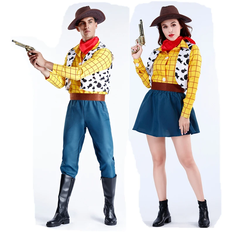 Toy Story Cosplay Costume Adult Men and women Sheriff Woody Pride Cowboy Outfit Halloween  Carnival Party Stage Costume Full Set