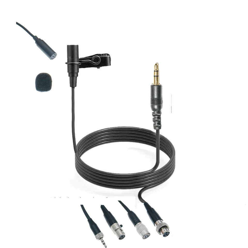 Micrófono de solapa ME2 negro para transmisores de correa de Shure ULX SLX, Sennheiser EW G3 G4, AKG, Samson, Audio-Technica, Sony